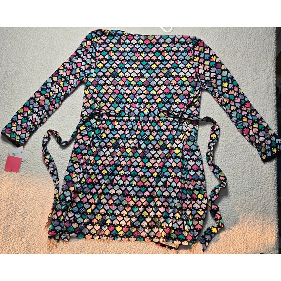 Kate Spade New York Spade Heart Print Robe Black Multi KS42153 Womens XS/S NWT - Picture 4 of 9